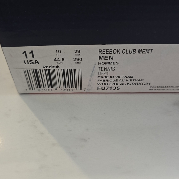 NIB - Reebok Club Classic White Sneakers - 11 - Picture 5 of 5